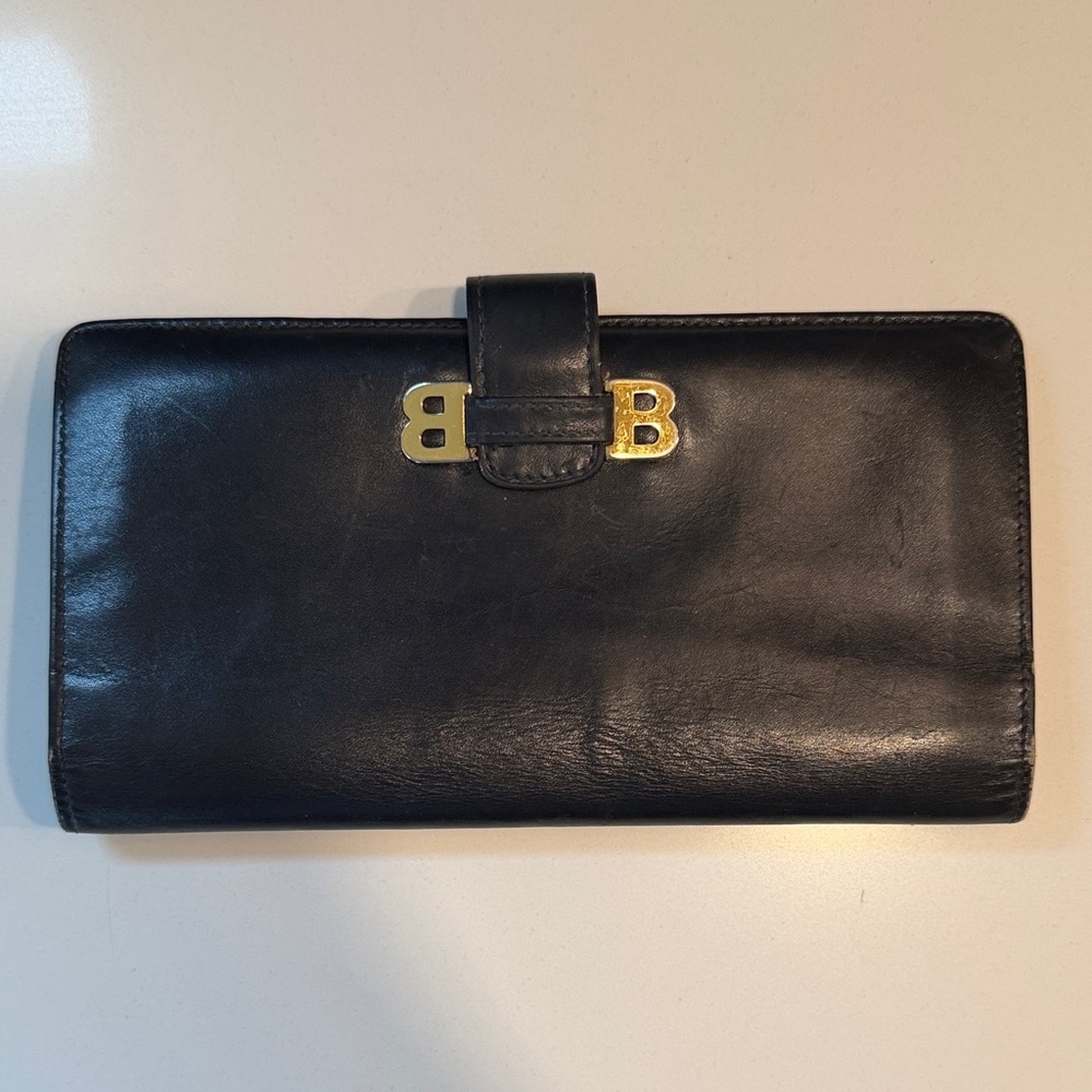 Bally Leather Wallet with Gold Accent